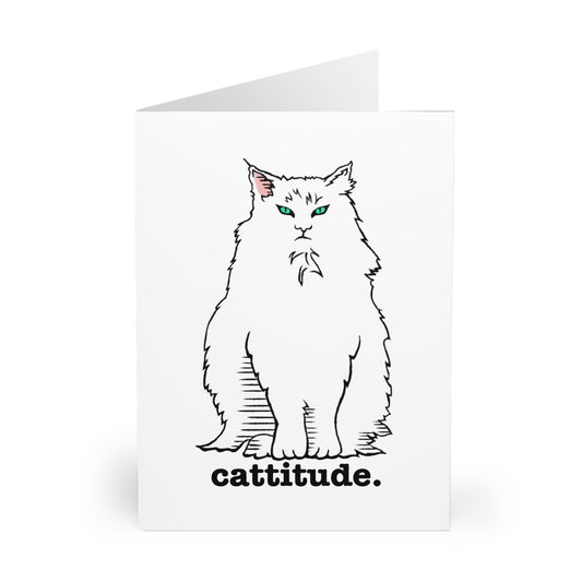 Grumpy Cat Greeting Cards (5 Pack) - Grumpy Curmudgeon Cat Cattitude