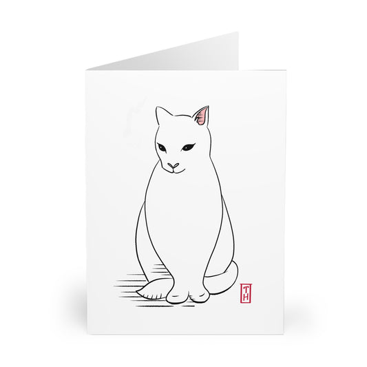 Greeting Cards, Cat Design, 5 Pack, Stationery Set, Note Cards, Blank Cards, Gift for Cat Lovers, Cute Cat Stationery