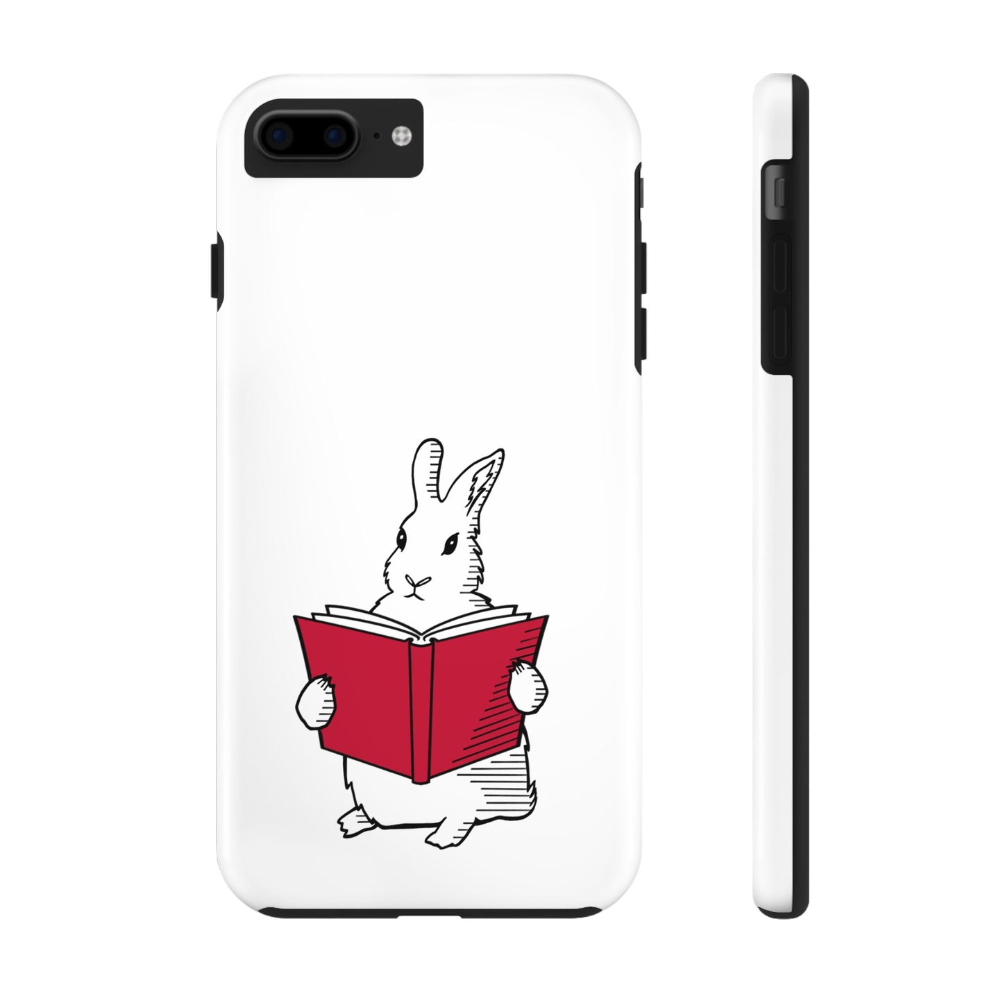 Book Lover Bunny Tough Phone Case Literary Gift for Bookworm, Bookish Merch for Booktrovert, Book Lovers Gift