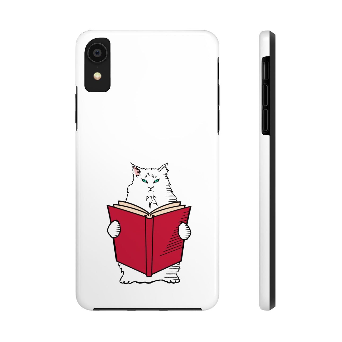 Book Lover Cat Tough Phone Case Literary Gift for Bookworm, Bookish Merch for Booktrovert, Book Lovers Gift, Cat Lover Gift, Curmudgeon Cat