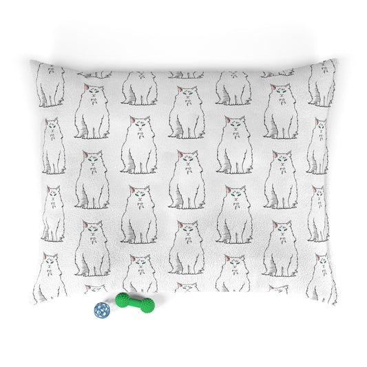 Pet Bed - Grumpy Cat Curmudgeon Cartoon with Attitude, Funny Cat Pillow, Cat Lover Gift, Whimsical Cat Print, Pet Accessories