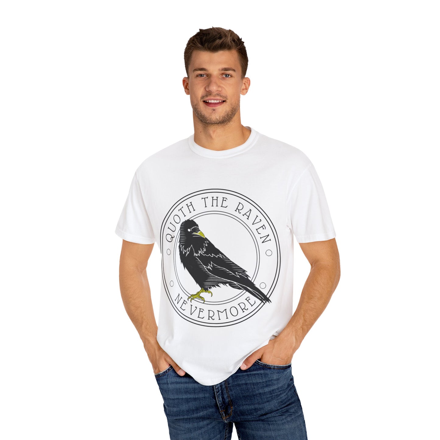 Edgar Allan Poe Raven Literary T-shirt, Unisex Tee, Book Lover Gift, Classic Literature Shirt, Vintage Novel Top