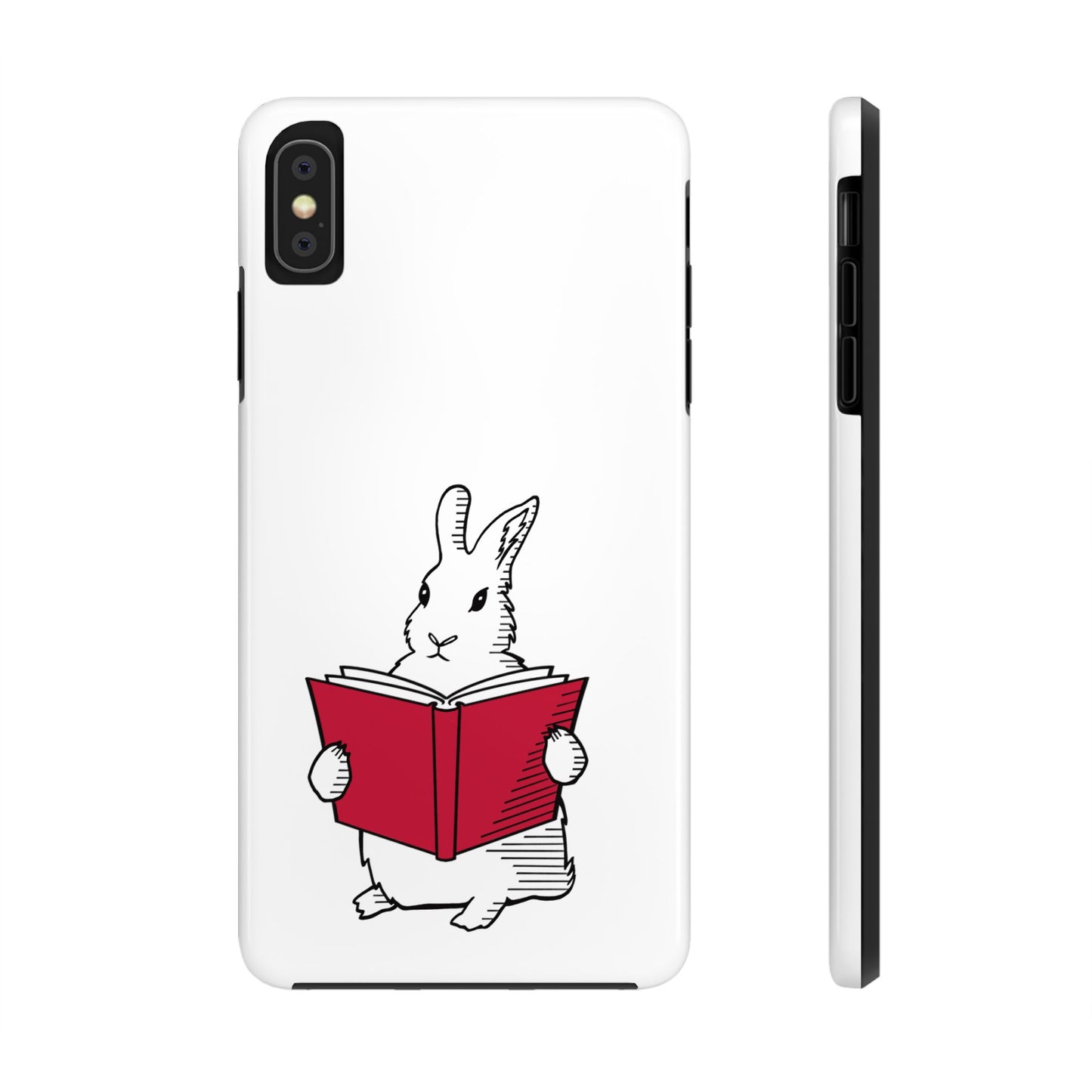 Book Lover Bunny Tough Phone Case Literary Gift for Bookworm, Bookish Merch for Booktrovert, Book Lovers Gift