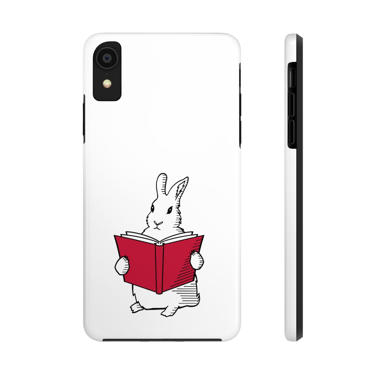 Book Lover Bunny Tough Phone Case Literary Gift for Bookworm, Bookish Merch for Booktrovert, Book Lovers Gift