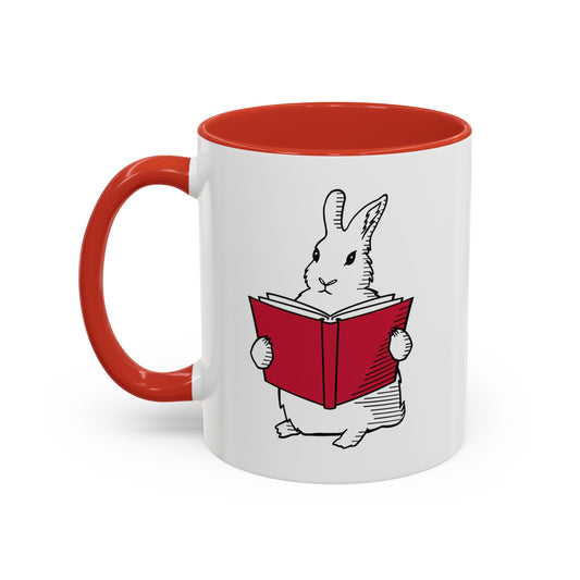 Book Lover Mug, Judgmental Bunny Bookish Merch for Booktroverts, Book Club Gifts, Bookworms. Book Shelf Decor, Book Nook Literary Gift