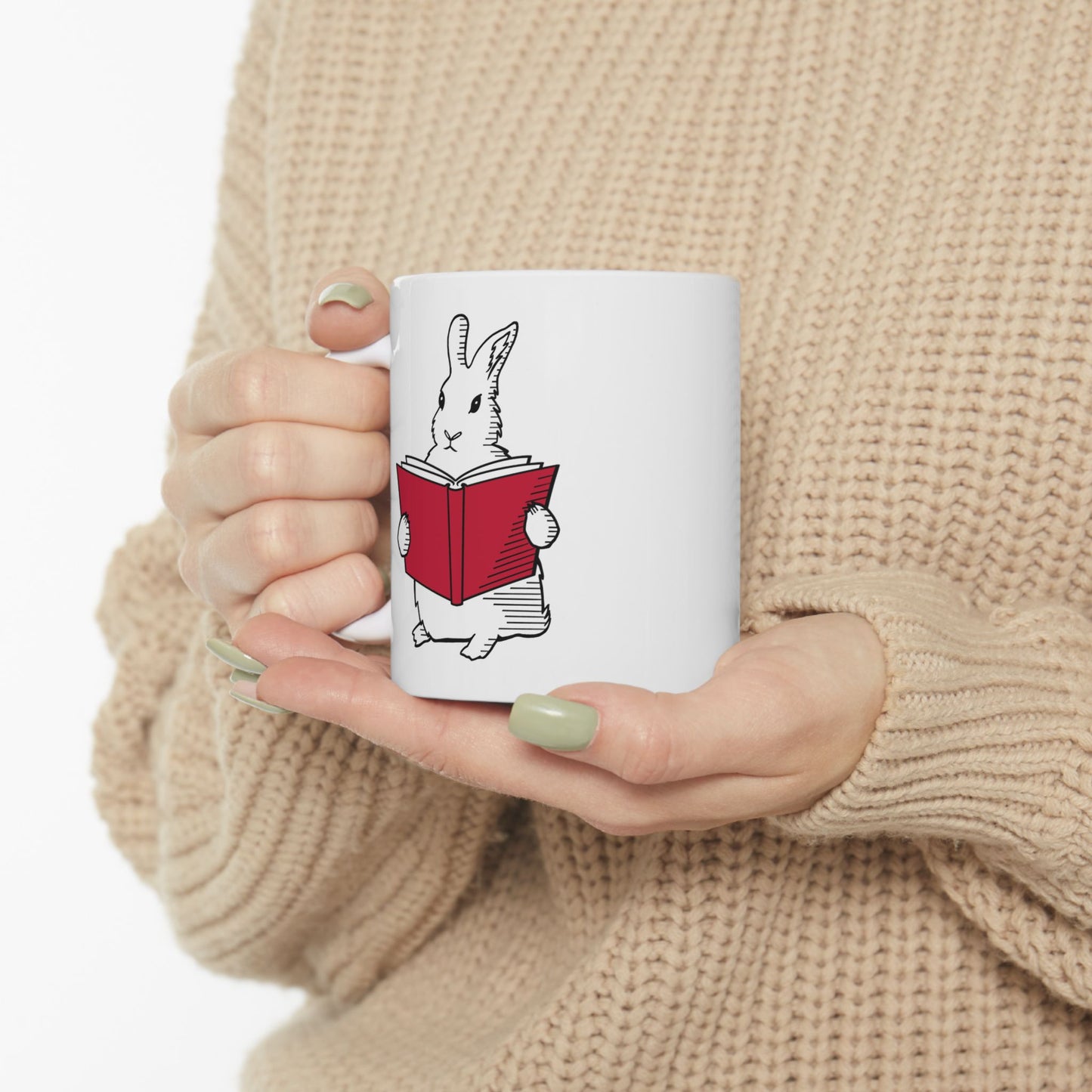 Book Lover Mug Judgmental Bunny Bookish Mug Literary Gift, Book Lovers Gift for Bookworm, Book Shelf Decor, Book Club Gift, Book Nook